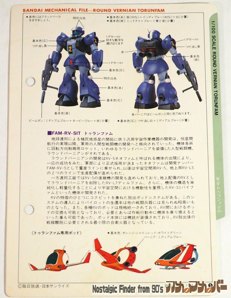 バンダイ 1/100 トゥランファム メカニックファイル01