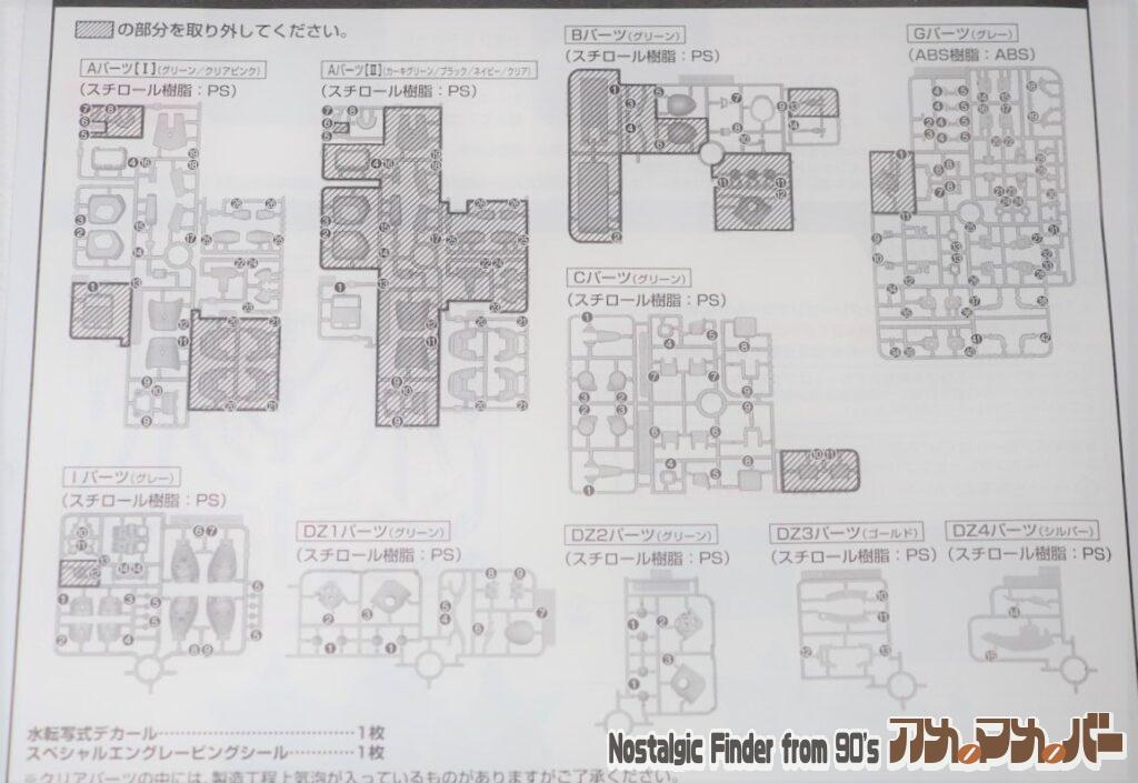 MS-06F ドズル・ザビ専用ザクⅡ 追加部品図