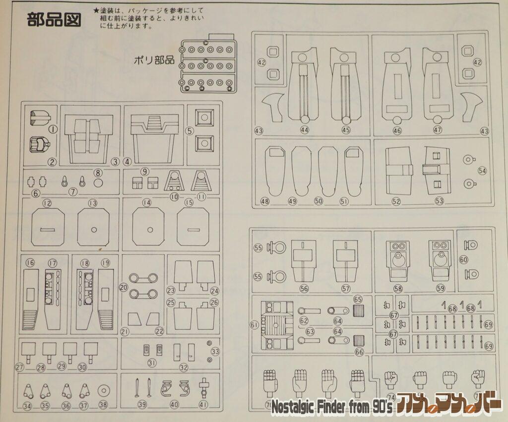 1/600 プロポーションタイプ イデオン 部品図