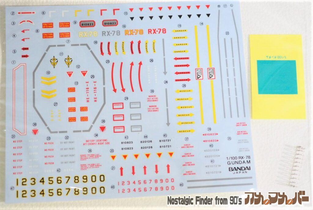 1/100 リアルタイプ ガンダム デカール&スプリング