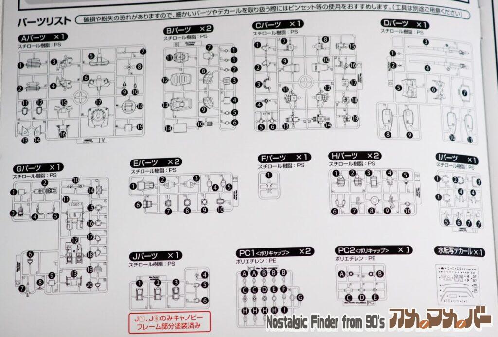 MaxFactory 1/72 ダグラム 部品図
