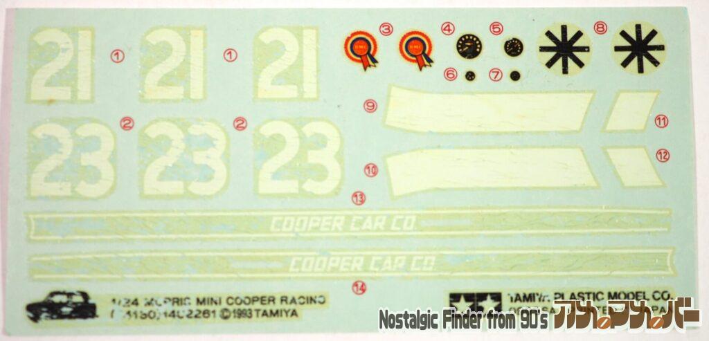 1/24 ミニクーパー レーシング デカール