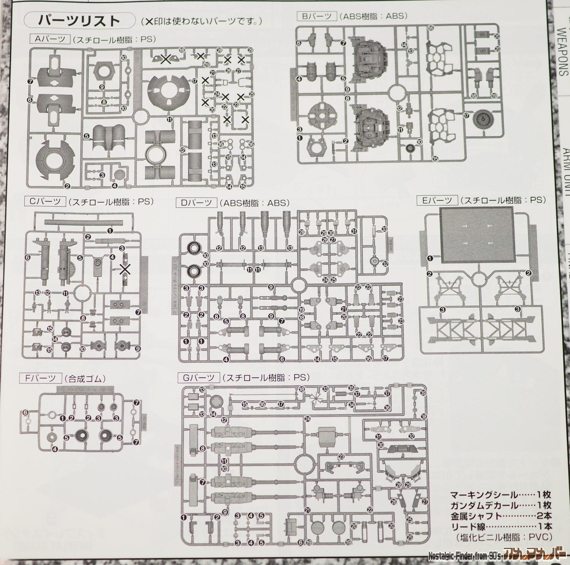 MG 1/100 ボール(第08MS小隊版)部品図