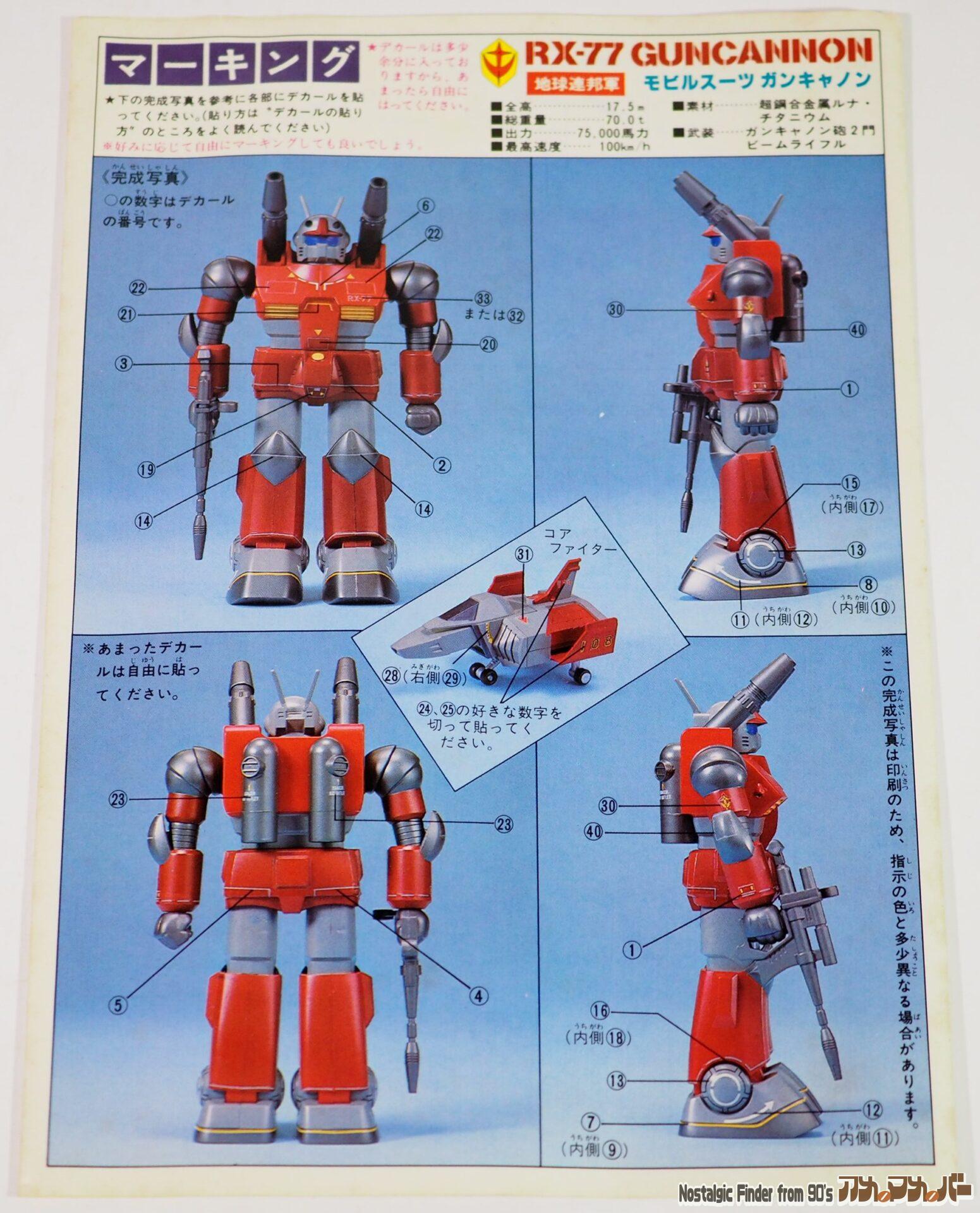 1/100 リアルタイプ ガンキャノン 説明書02