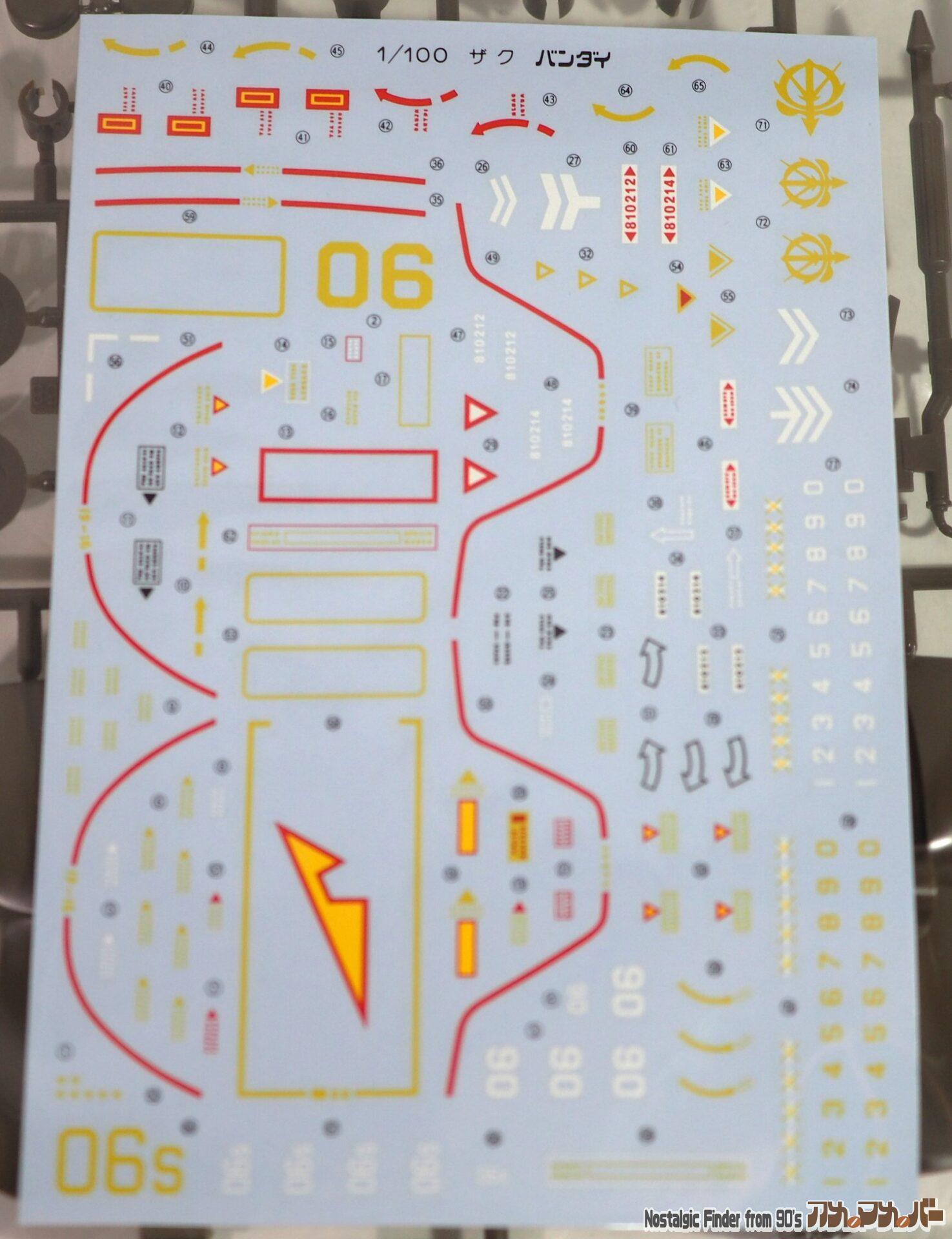 1/100 リアルタイプ ザク デカール