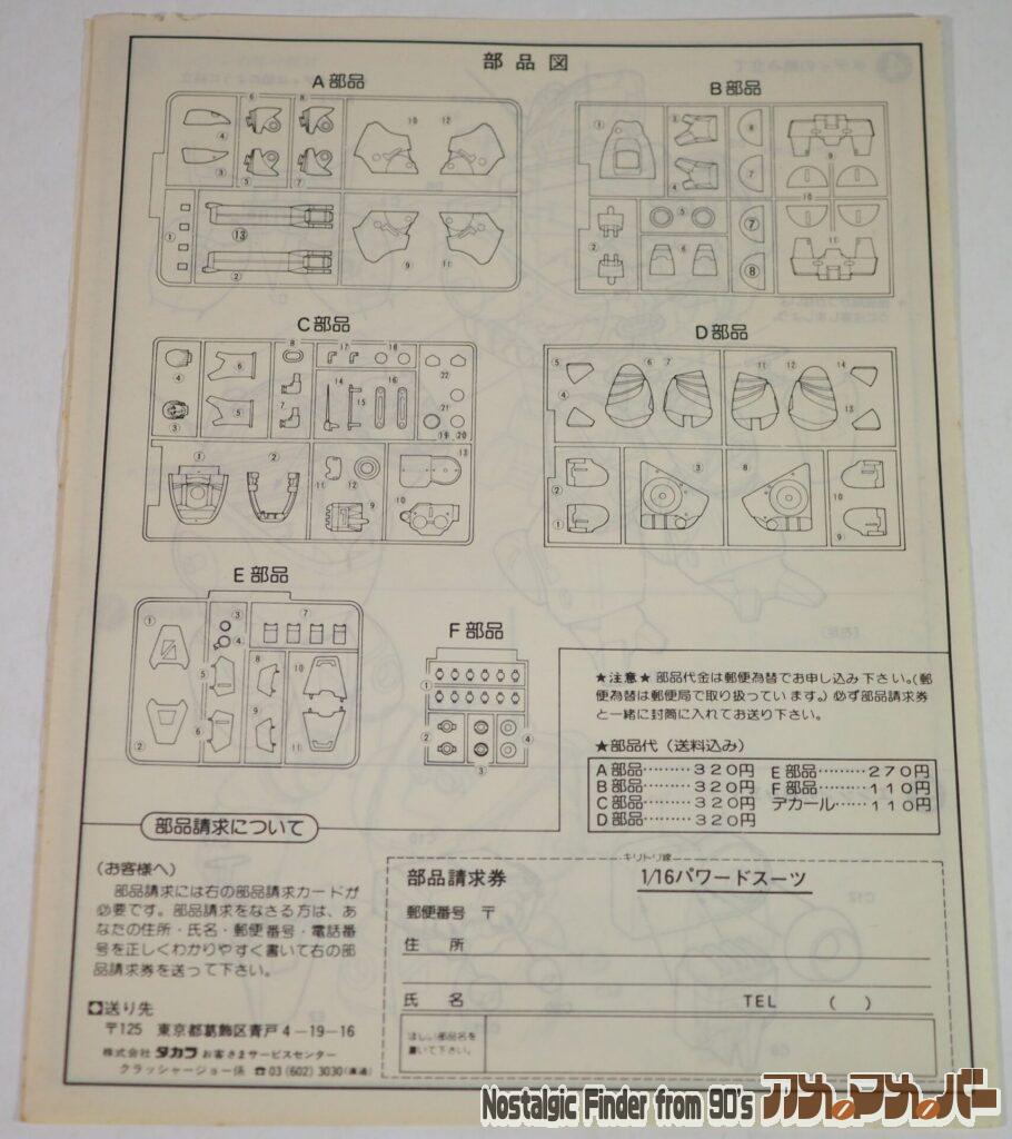 タカラ 1/16 パワードスーツ 説明書02