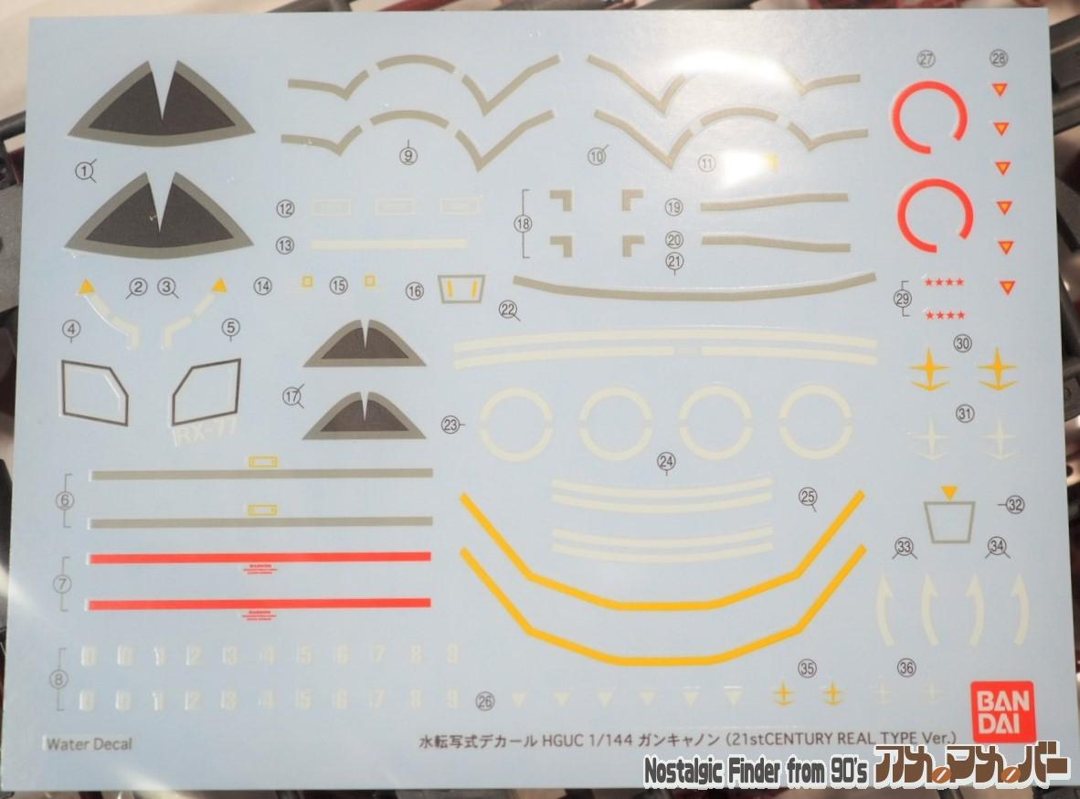 HG 1/144 リアルタイプ ガンキャノン デカール