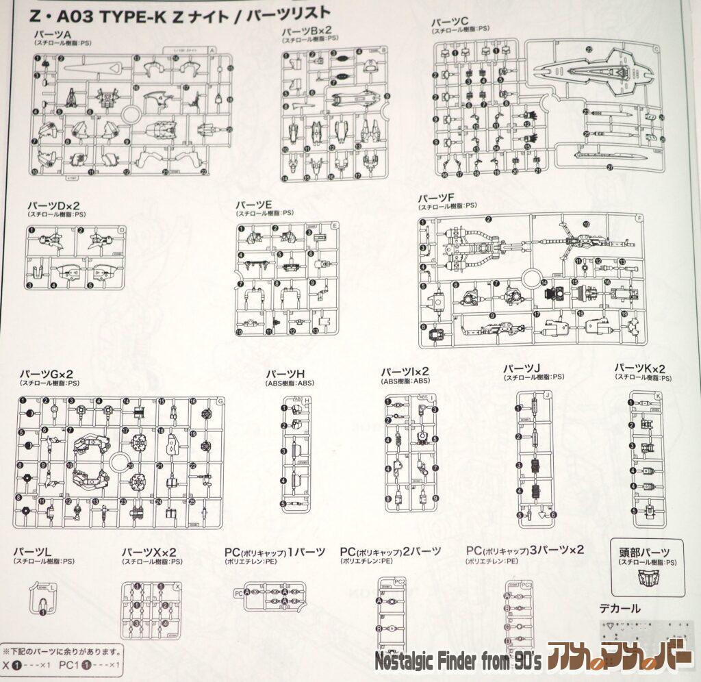 HMM 1/100 Zナイト 部品図