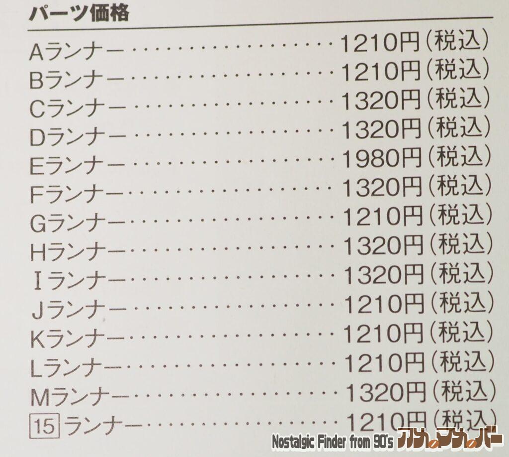 1/72 ガリアン重装改 部品表