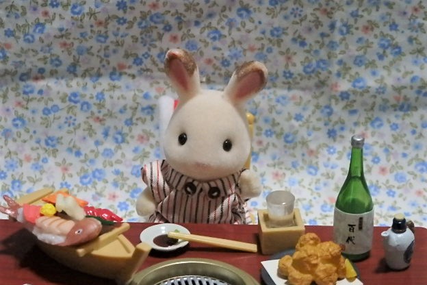 シルバニアファミリー　ウサギ　居酒屋　舟盛