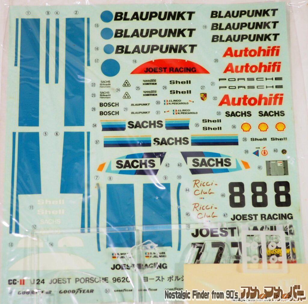 ハセガワ 1/24 ヨースト ポルシェ 962C デカール